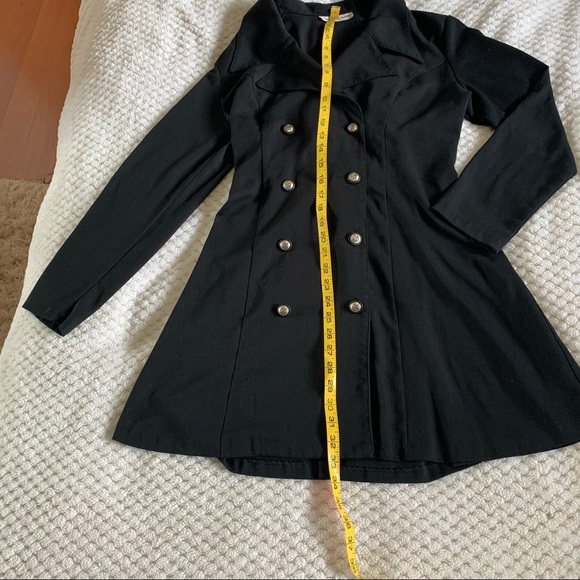 Black Blazer Dress Size 9 Smart Set 99s Retro - Picture 10 of 13